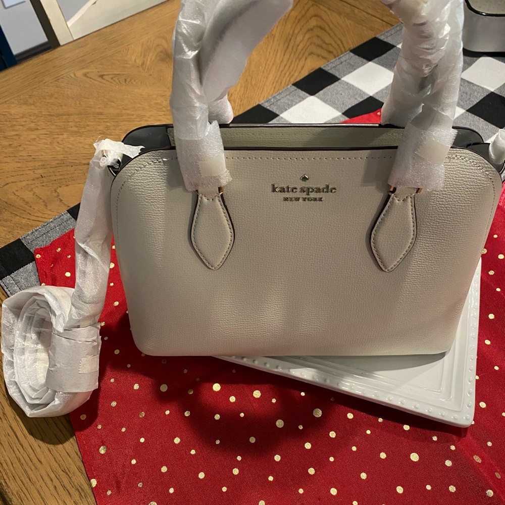 KATE SPADE White Darcy Small Zip Top Satchel